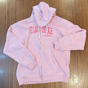 Comfortex USA Fort Lauderdale Florida Pink Full Zip Hoodie L Coastal Y2K